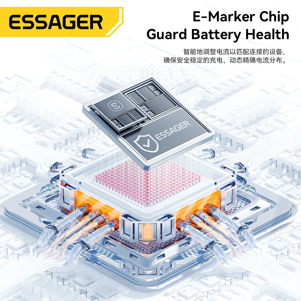 Essager 240W 4-in-1 Fast Charging Cable for iPhone17 16 15 Pro Max Macbook iPad Xiaomi Samsung Macbook USB Type C To USB C Cable