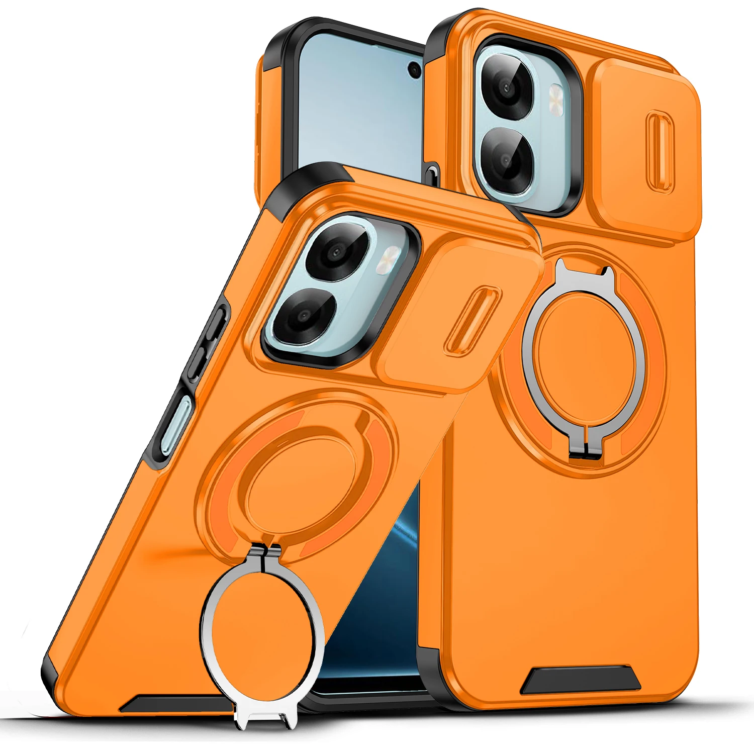 Rugged Armor Magnetic Bracket Slide Camera Protection Phone Case
