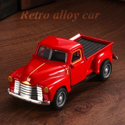 Vintage Pickup Truck Die - Cast Toy Car with Opening Doors and Realistic Details, Collectible Classic (Red)