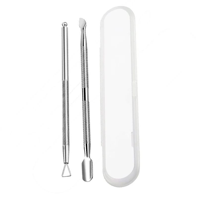 Stainless Steel Cuticle Peeler Scraper Remove Gel Nail Polish Nail Art Remover Tool 2pcs Nail Gel Remover