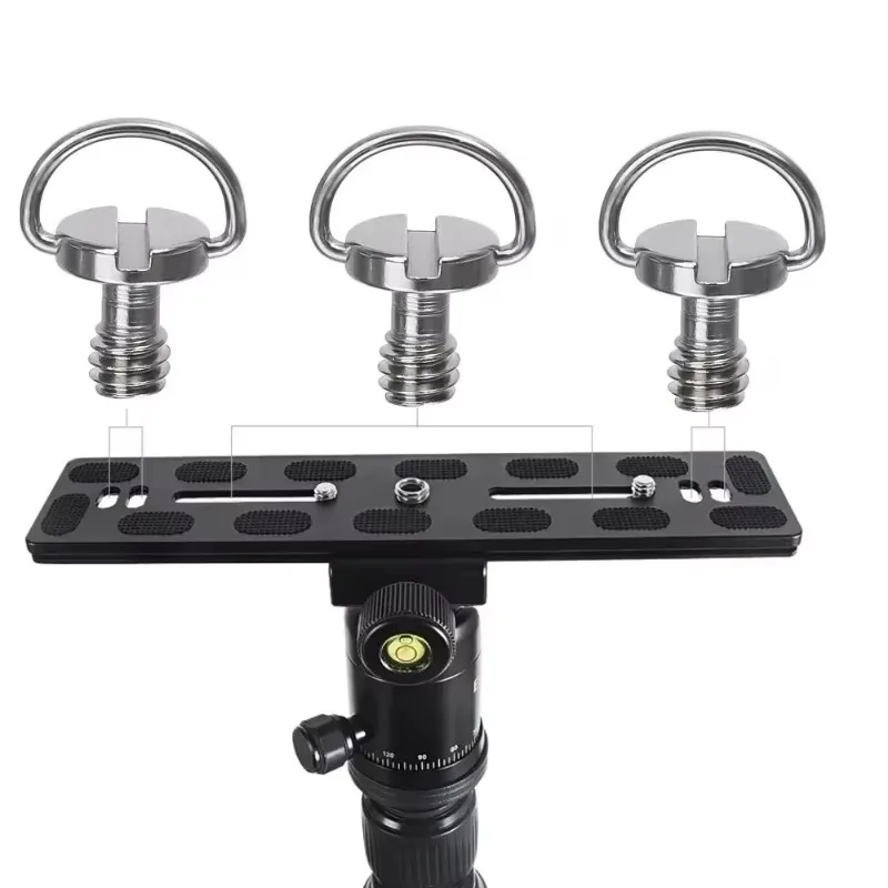 10/1PCS Thread D-Ring Stainless Steel Camera Screw for Camera Tripod Quick Release Plate Mounting 1/4inch Folding C-ring Adapter