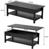 Lift Top Coffee Table with Hidden Compartment and Open Shelf, 45.28" L, Café Tables 3