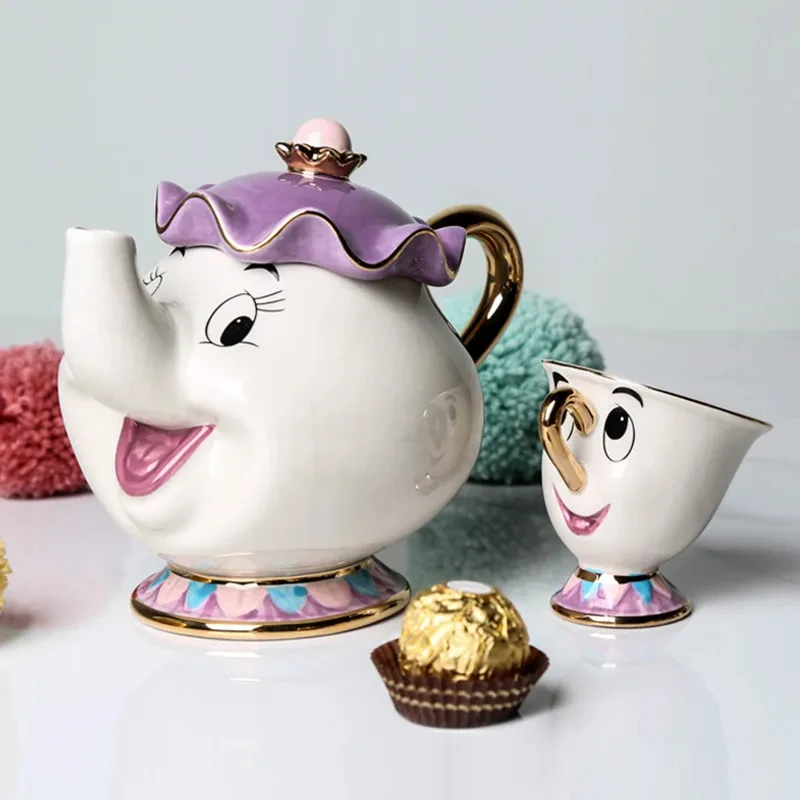 

Cartoon Beauty And The Beast Teapot Mug Mrs Potts Chip Tea Pot Cup One Set Lovely Creative Christmas Gift For Friends Fast Post