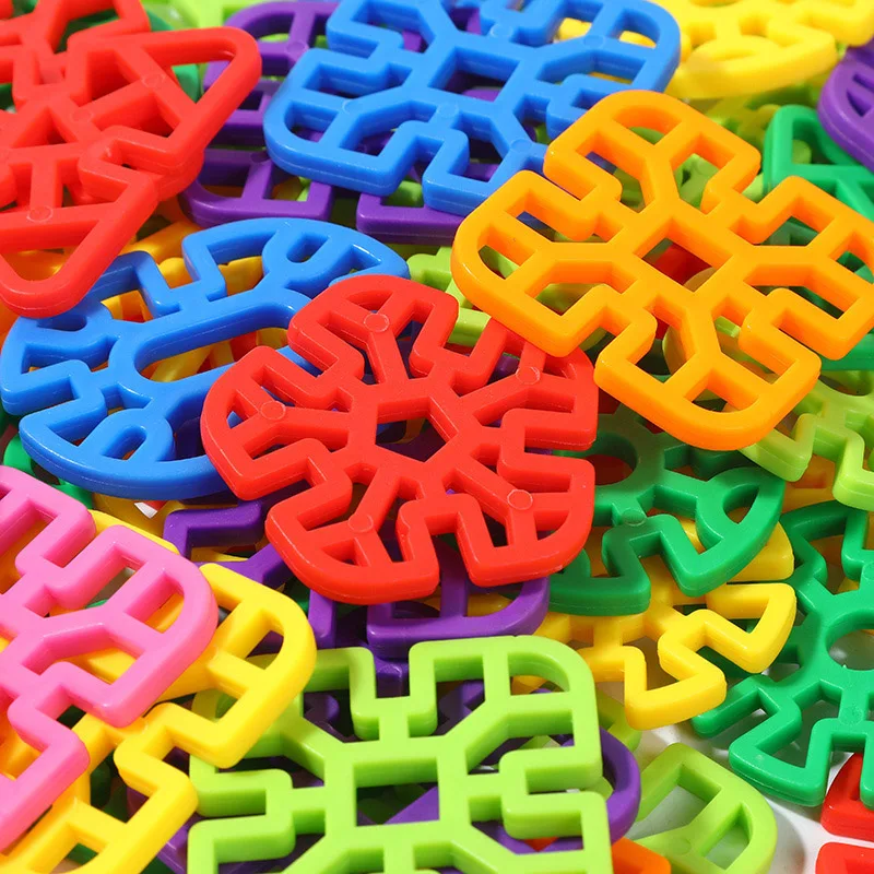 building blocks toys 20Pcs 3D Snowflake Building Blocks Geometric Shapes Educational Montessori Toys For 3 4 5 6 Year Old Bloques De Construcci&oacute;n