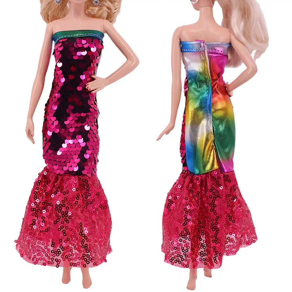 2024 Latest Dress Barbies Casual Fashion Clothing Handmade Sequin Skirt Suitable For 30cm Doll Accessories Diy Gift (Free Heels) 4