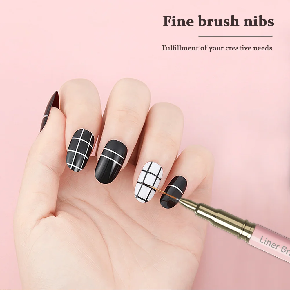 5pcs/Set Nail Art Liner Striping Brushes Metal Pole French Stripe Drawing  Painting Pen Gel Polish Nail Art DIY Manicure Tools - AliExpress