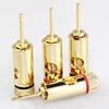 Copper Gold-Plated 2mm Pin Banana Plug Adapter Straight Pin Banana Terminals Speaker Plugs Wiring Connector 1