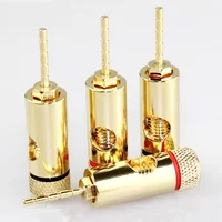 Copper Gold-Plated 2mm Pin Banana Plug Adapter Straight Pin Banana Terminals Speaker Plugs Wiring Connector 1