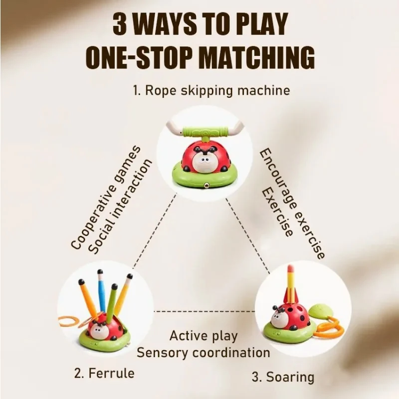 Ladybug 3-in-1 Multifunctional Educational Skipping Rope Entertainment Toy