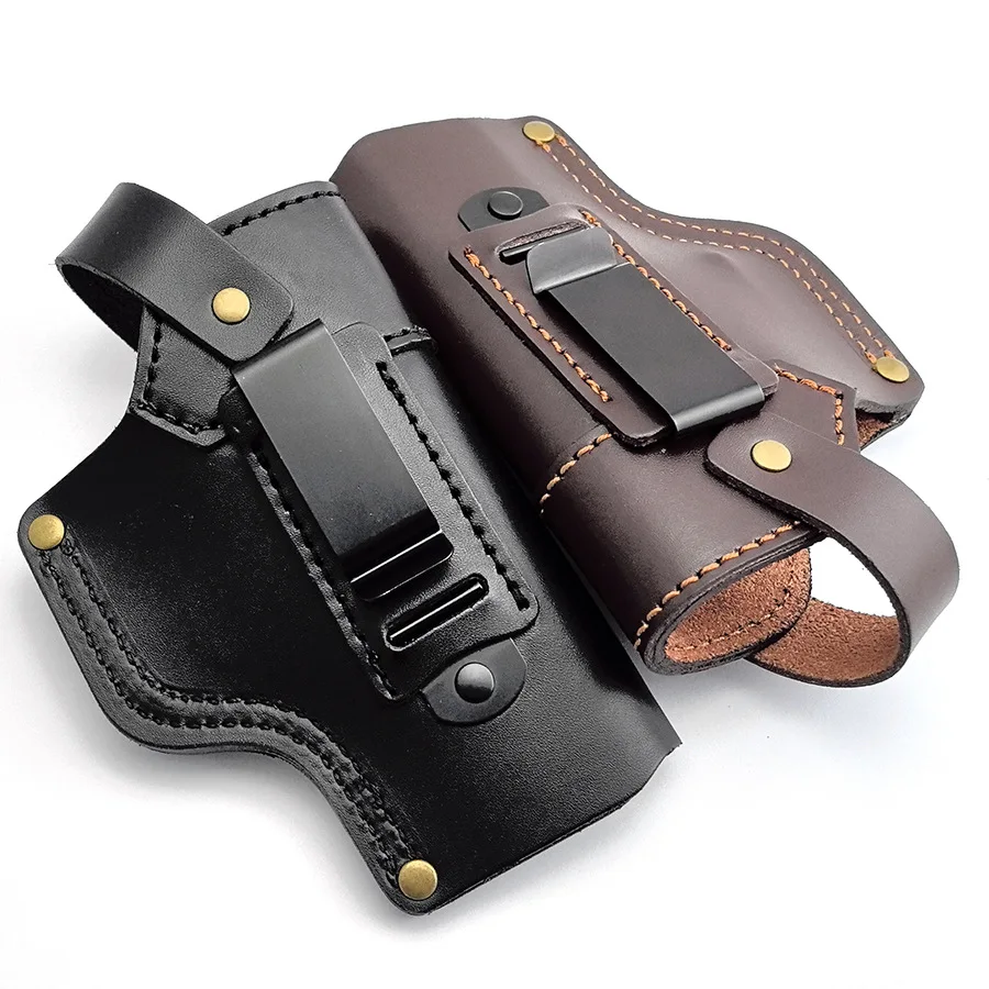 IWB Leather Holster, Genuine Leather Holster for Glock 17/19/23/26/27/29/30/32/33/36/38/39/42/43/43X/44-(EDC) Daily carrying
