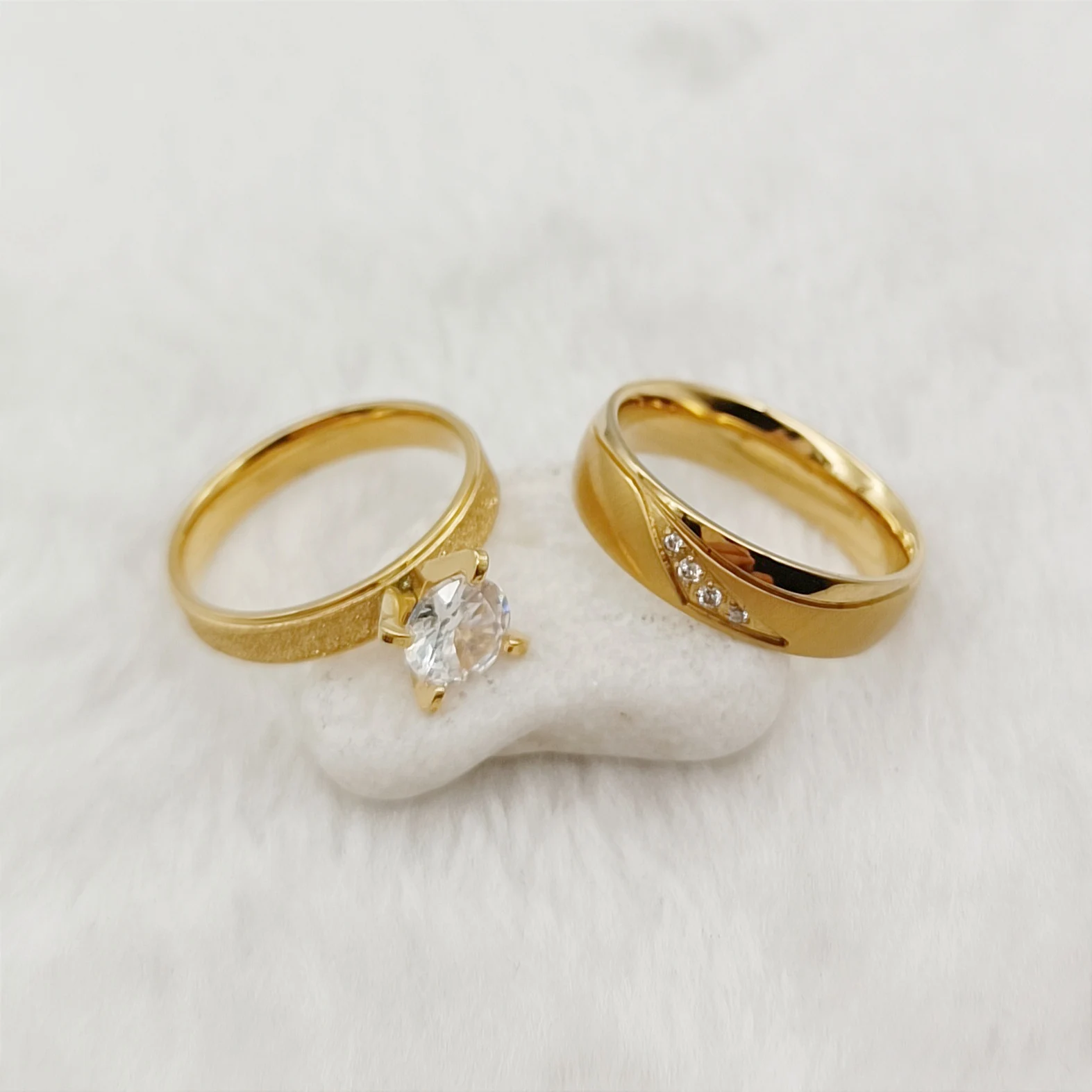 Dubai Couple Wedding Engagement Rings Bridal Set For Women Girls