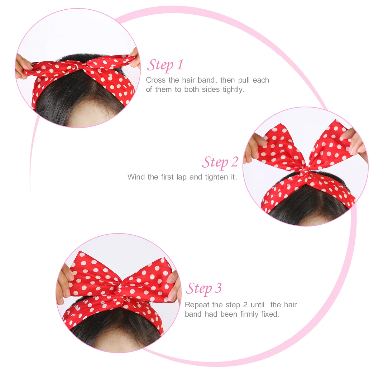 Hair Handkerchiefs for Women Scrunchies Girls Rockabilly Band Bands Accessory Korean Version 5