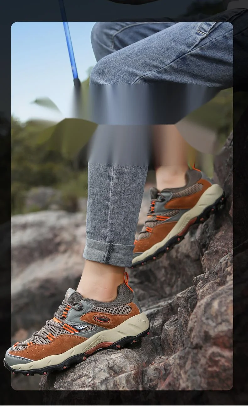 Outdoor men's spring and summer genuine leather waterproof, anti slip, wear-resistant hiking mountain sports shoes 3168 with 20_voghion.com