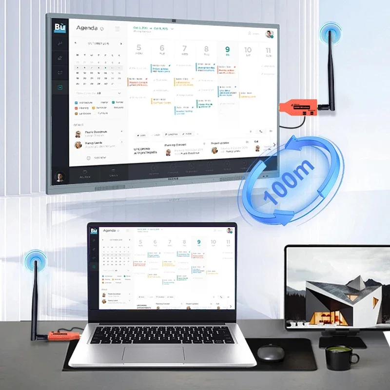 100M Wireless Hdmi Extender 1080P Multi Screen Condividi Video Trasmettitore Ricevitore Display Per Fotocamera Dvd Laptop Pc A Tv Proiettore