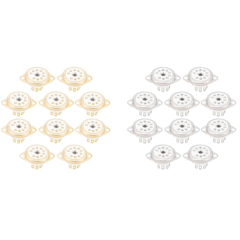 10 Pz Ceramica B9A 9Pin Tubo A Vuoto Presa Pannello Montaggio Telaio Per Ecc81 Ecc82 Ecc83 El84 6922 Tubo A Vuoto