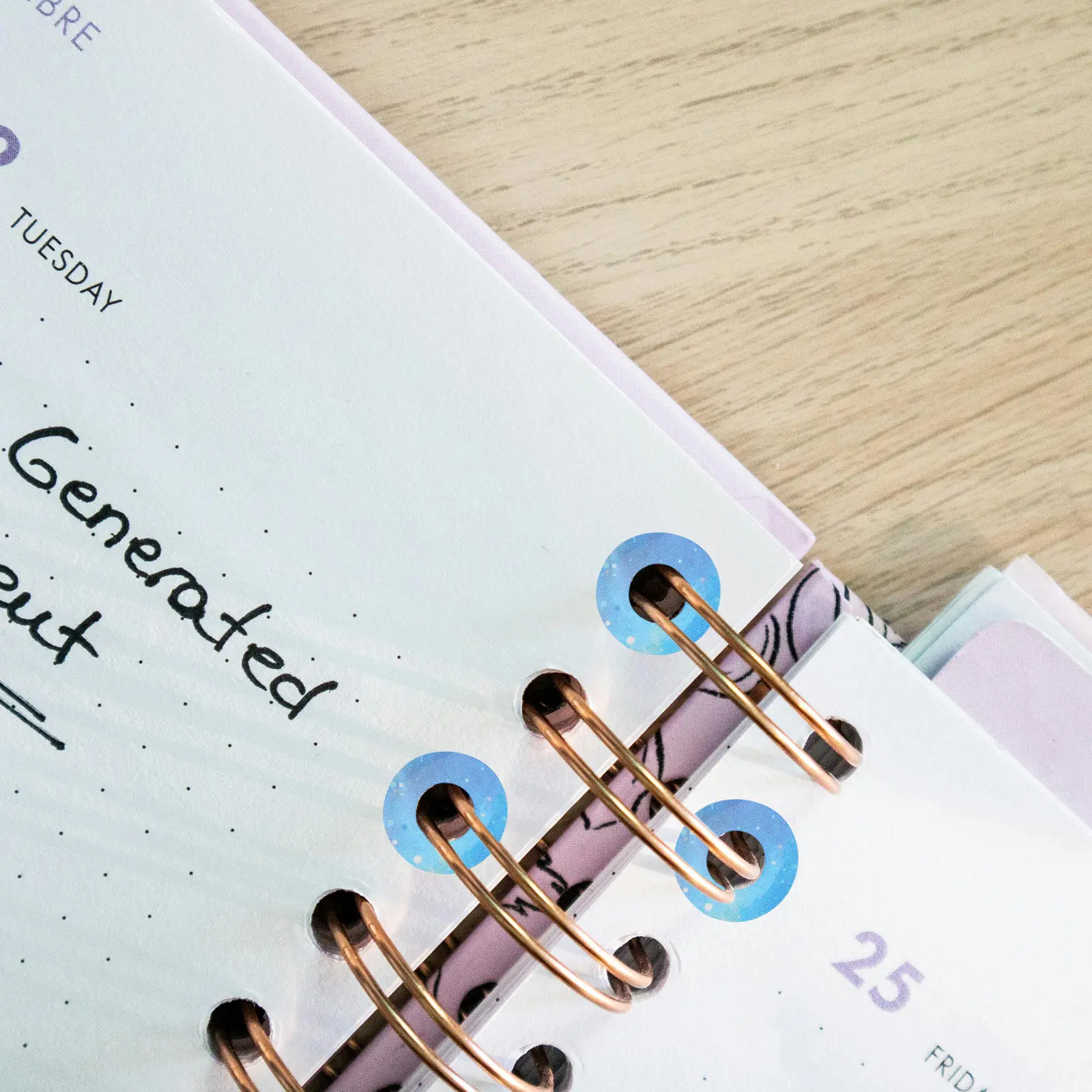 5개입 홀 보강 도트 자가 접착식 종이 홀 보호대 (바인더, 노트북, 루즈리프 폴더, 캘린더, 문서용)