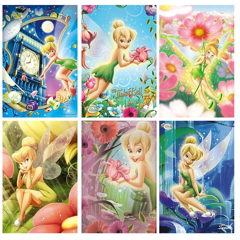 Disney Cartoon Tinkerbell Elf Princess Diamond Drawing Circle/Square Bit Kit Ricamo Mosaico Strass Artigianato Per La Decorazione Domestica