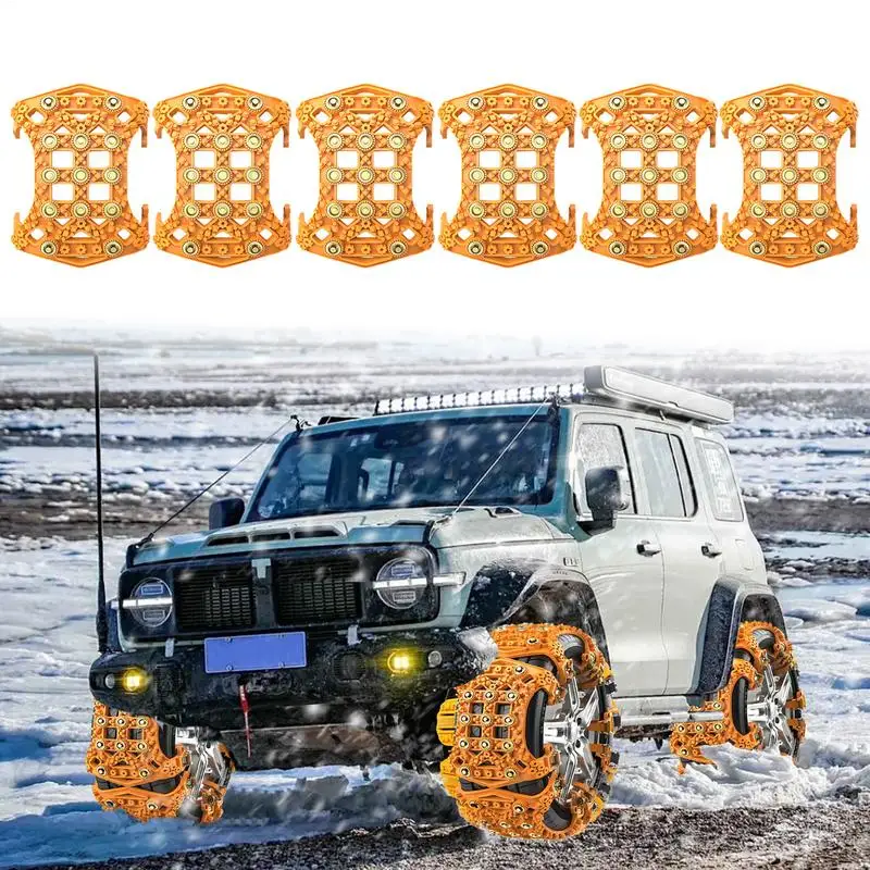Car Snow Chains Heavy Duty Adjustable Snow Chains Reusable Portable Car For Pickup Trucks And Off-road SUV Tires