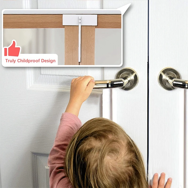 1Pcs Metal Bifold Door Lock-Double Door Child Safety Locks Keep Toddler, Cats&Dogs Out Of Closets, Cabinets Easy Install