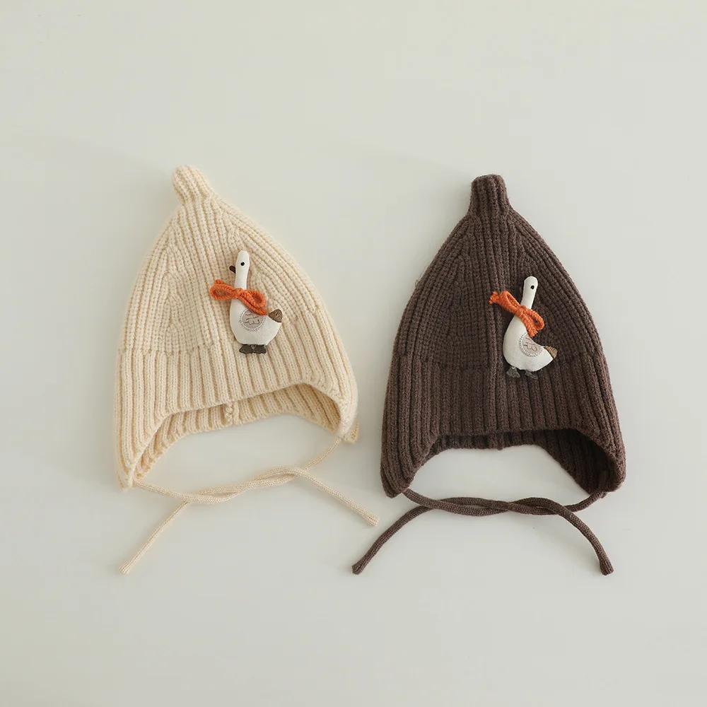 Kinder Strickmütze 45–48 cm 0–2 Jahre Mütze Beanie mit Ohrenklappen Cartoon Tier Winter warme Mütze Kinder Jungen Mädchen Kleinkind Hüte – Detail 11