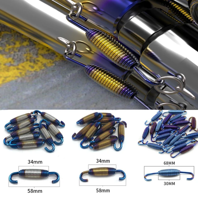 1/5PCS Exhaust Pipe Spring Hook Motorcycle Exhaust Pipe Spring Stainless SteelThickened Tension Spring Pull Hook General Purpose
