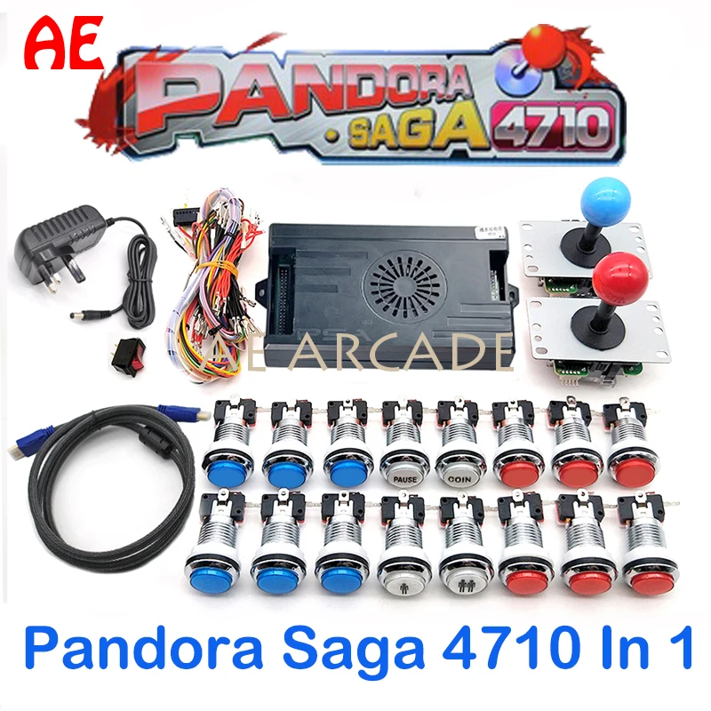 2 Giocatori 3D Pandora Saga 4710 1 Scatola Set Replica Joystick Sanwa, Pulsante Happ Home Entertainment Arcade Cabinet Per Bartop Cabinet