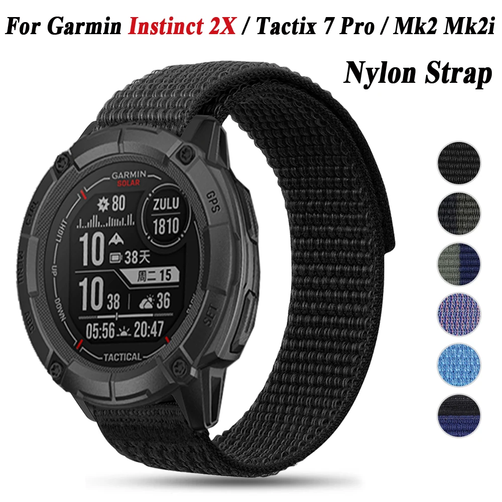 Cinturino Da Polso In Nylon Elastico Sfor Garmin Instinct 2X Solar Tactix Delta Tactix 7 Pro Watch 22/26Mm Bracciale Per Forerunner 935 945