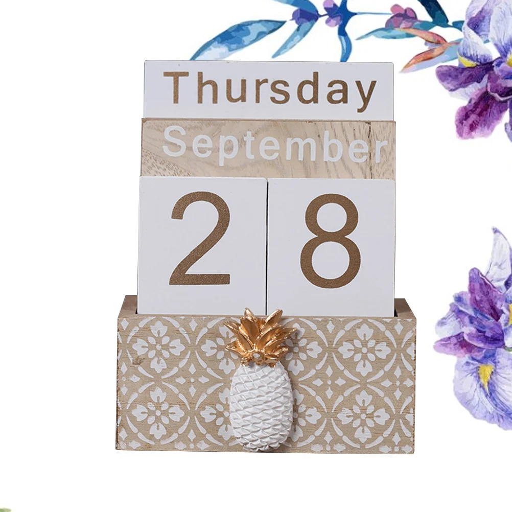 

Wooden Flip Calendar Block Calendar for Table Decoration DIY Planner Office