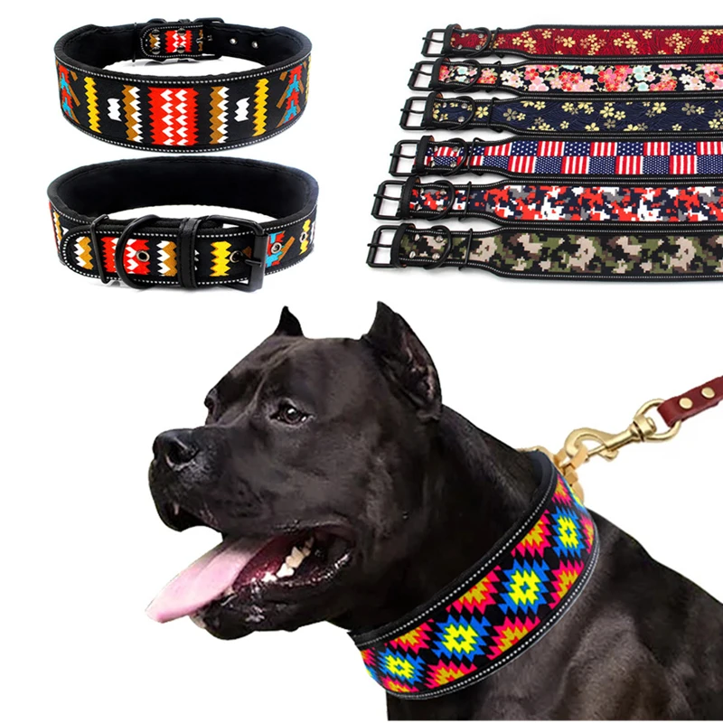 Collare Per Cani Grande Cucciolo Riflettente A 10 Colori Con Fibbia Collare Per Animali Regolabile Per Cani Di Taglia Piccola E Media Catena Per Cani 