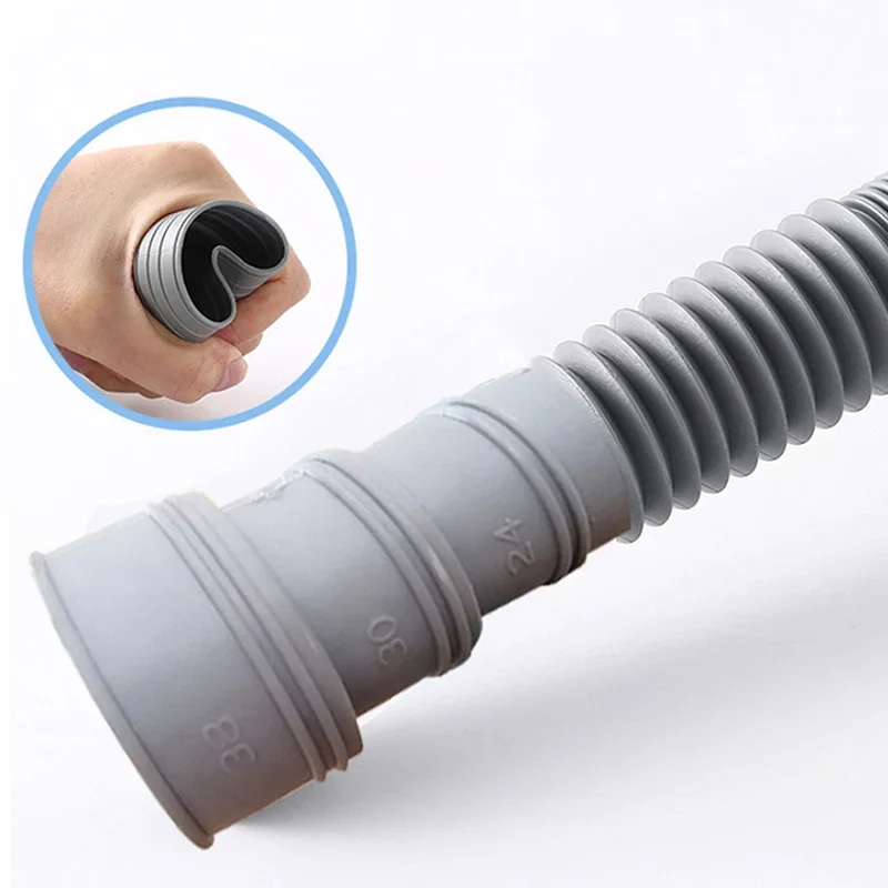 1.5/2/3m Washing Machine Outlet Drain Hose Pipe Dishwasher Waste Water Outlet Expel Tube Plastic Stretchable Drain Flexible Pipe