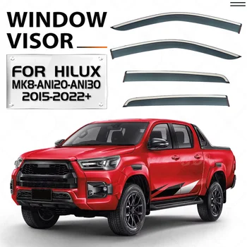 2015-2022 Toyota Hilux Revo Chrome Trim Window Visor Vent Shades