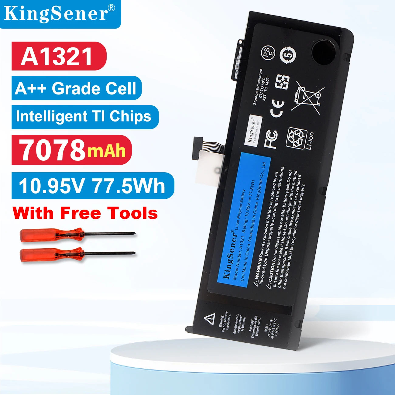 Kingsener-bateria para Apple Macbook Pro Ferramentas Gratuitas A1321 15 Polegadas A1286 2009 2010 0206380-a Mc118ll a Mc372 Mc371 Mb985 Mb986ll a