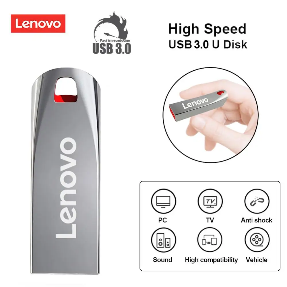 Lenovo Usb 3.0 Chiavetta Usb 64Gb Jump Drive 16Gb 32Gb Metallo Flash Driver Pendrive 128Gb Memoria Flash Laptop Stick Regalo Memoria Usb