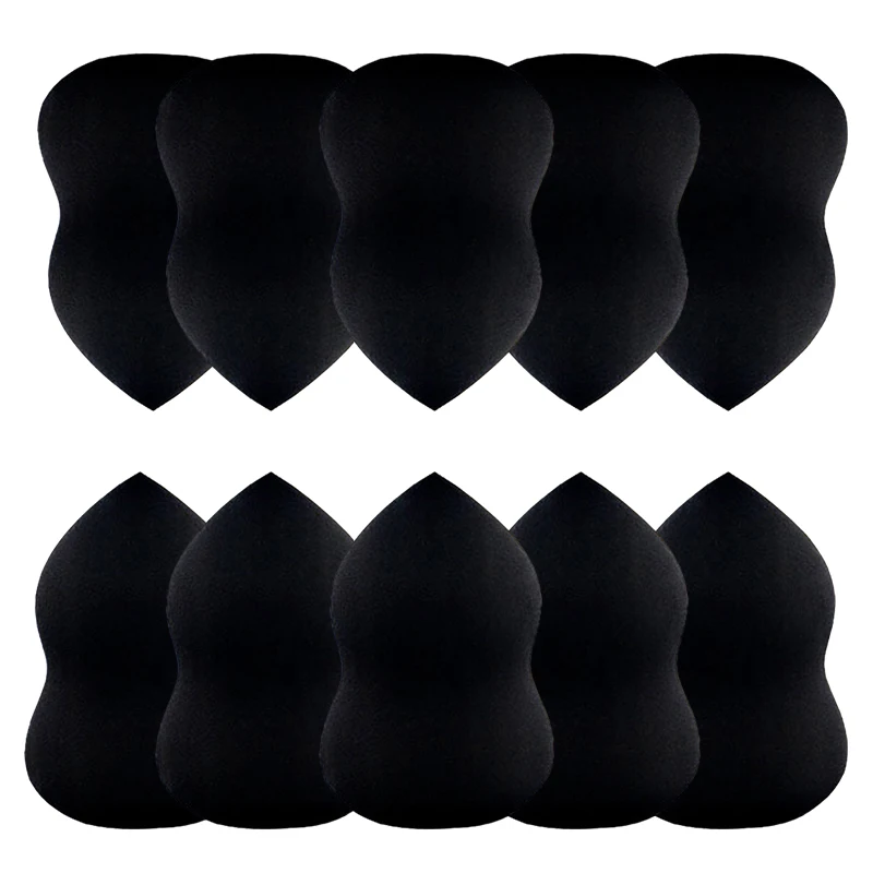 

10 Pcs Black Makeup Sponges Blender Makeup Applicator Super Soft Sponge Powder Blender Smooth Foundation Contour Blending Puff