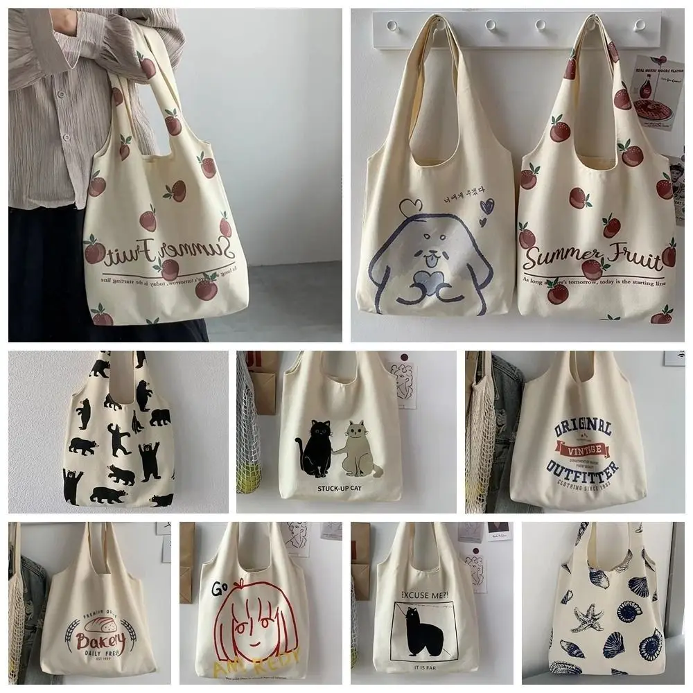 

Tote Bag Canvas Shoulder Bag Simple Canvas Large Capacity Tuition Bag Shopping Beach Bag Casual Handbag