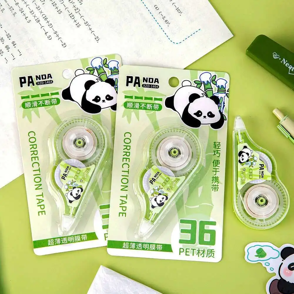 Lytwtw's Mini Cartoon Panda Large Capacity Correction Tape Tools School Office Corrector Stationery Sweet Supplies 1 Pcs correction tape correction supplies