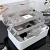 Portable Nail Polish Organizer Lockable Container for Arts Crafts Cosmetic Storage Box Art Tool First Aid Storage Medicine Box 3