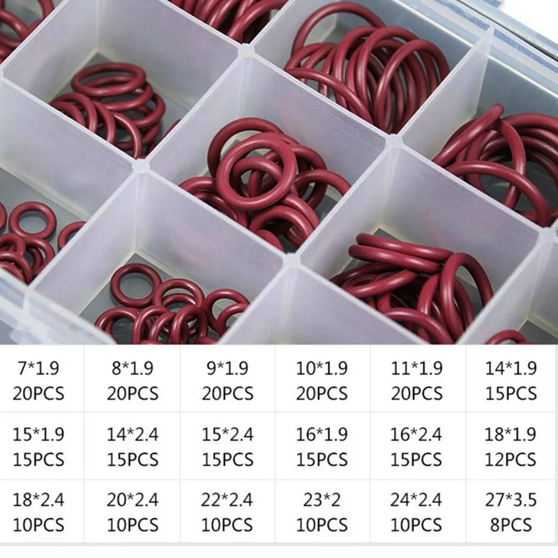 O Ring Set Air Conditioning Repair Kit O Ring Set Seal Kit R134a R12 HNBR Rubber O-Rings Assortment for Car Automotive Air Conditioner A/C System Repair Tool