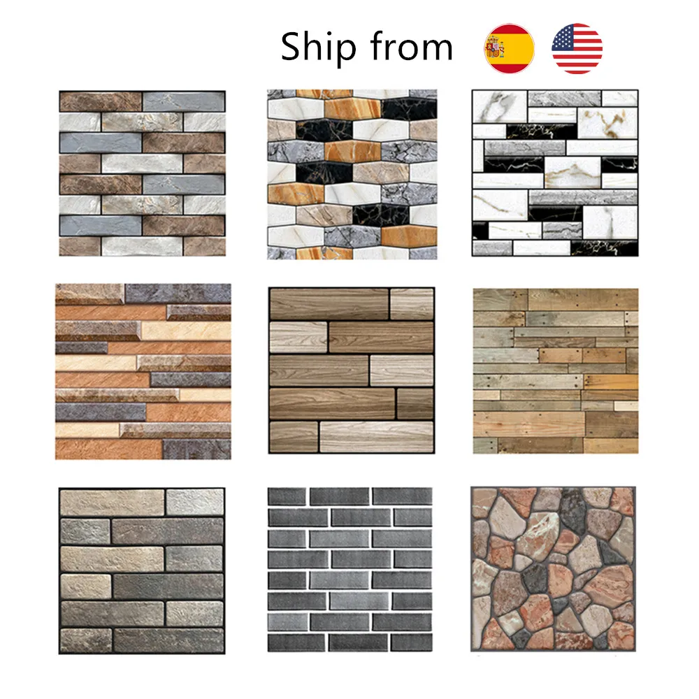 

20PCS Self Adhesive Tile Wall Sticker Home Decor 3d pvc sticker Covers For Kitchen Cupboard Bathroom Waterproof Wallpaper