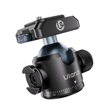 Ulanzi T100 Uka Quick-Release Ball Head 6KG Load for Portrait Landscape Livestreaming Vlog Shots with 360° Adjustable Cold Shoe