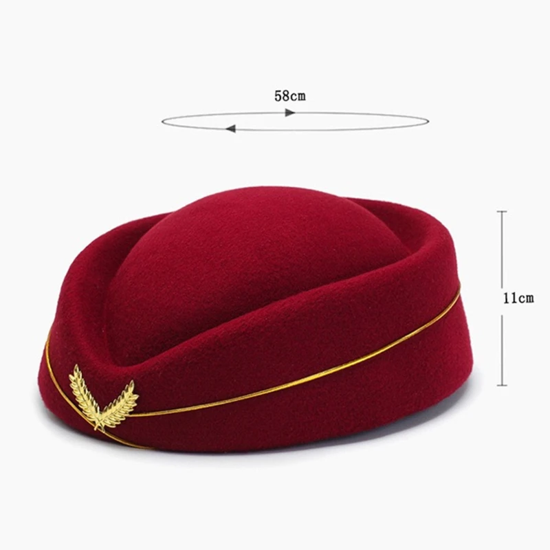 Damen Flugbegleiterin Kleidung Zubehör Flugbegleiterin Kostüm Flugbegleiterin Hut Stewardess Cosplay Business Uniform – Detail 1