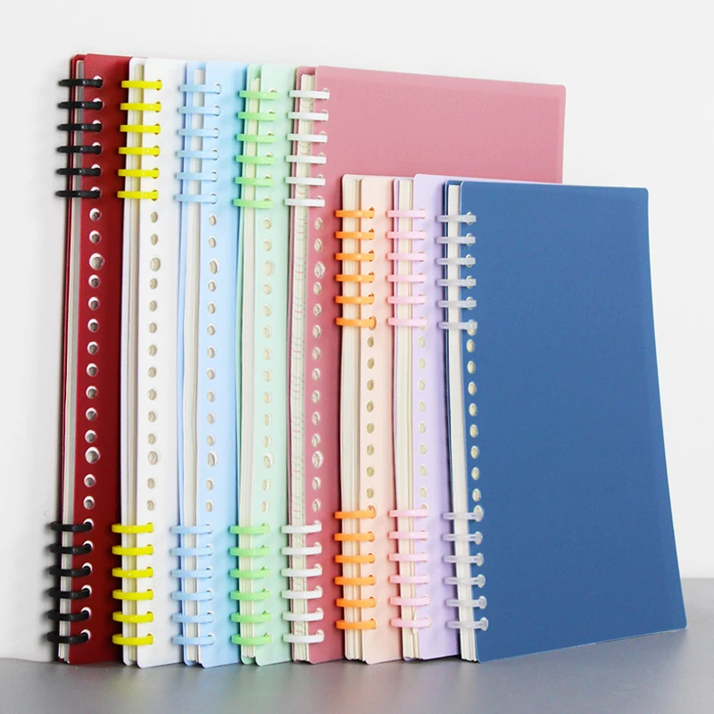 6 Holes Candy Color Loose-leaf Plastic Binding Ring Spring Spiral Rings A4 A5 Paper Notebook Stationery Binding Clip