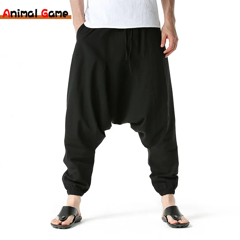 Men Hiphop Harem Pants Baggy Casual Yoga Loose Drop Crotch Trouser men pants
