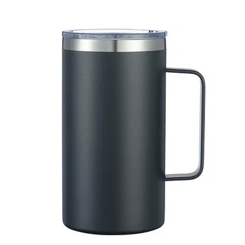 24oz Stainless Steel Insulated Cup Vacuum Thermal Mug Tumbler Coffee Mug Beer Cup with Handle Double Wall Office Vacuum Flasks