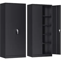 Metal Storage Cabinet with 2 Door and 4 Adjustable Shelves, 71 inch Tall Steel Cabinet for Warehouse, Garage, Home, Office 2