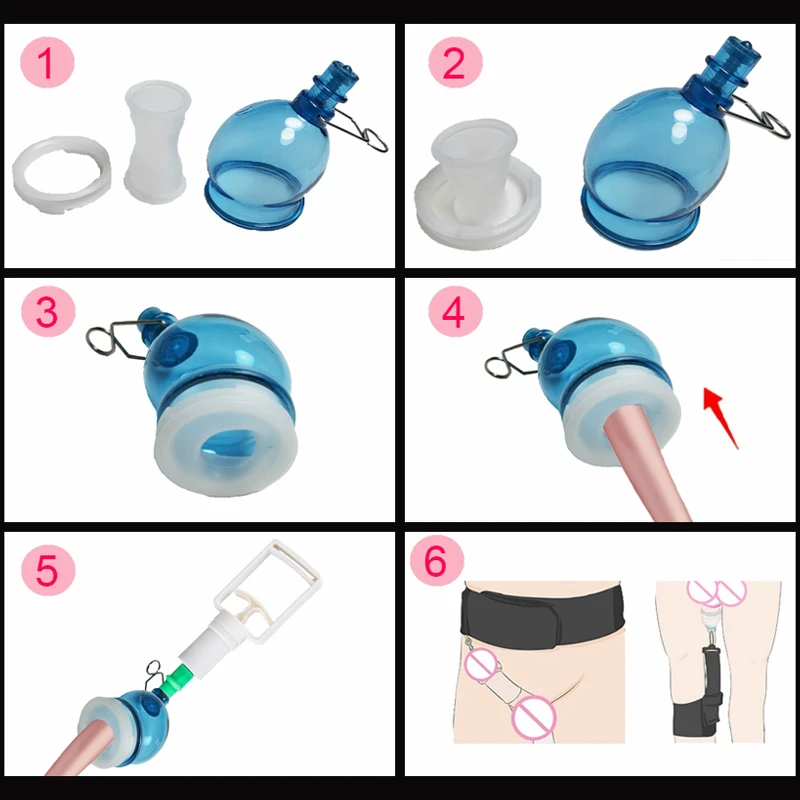 Male Penis Extender Enlargement Vacuum Cup Plastic Top Cradle Head Hanger  Sex Toy Men Dick Glans Pump Stretcher Enlarger System