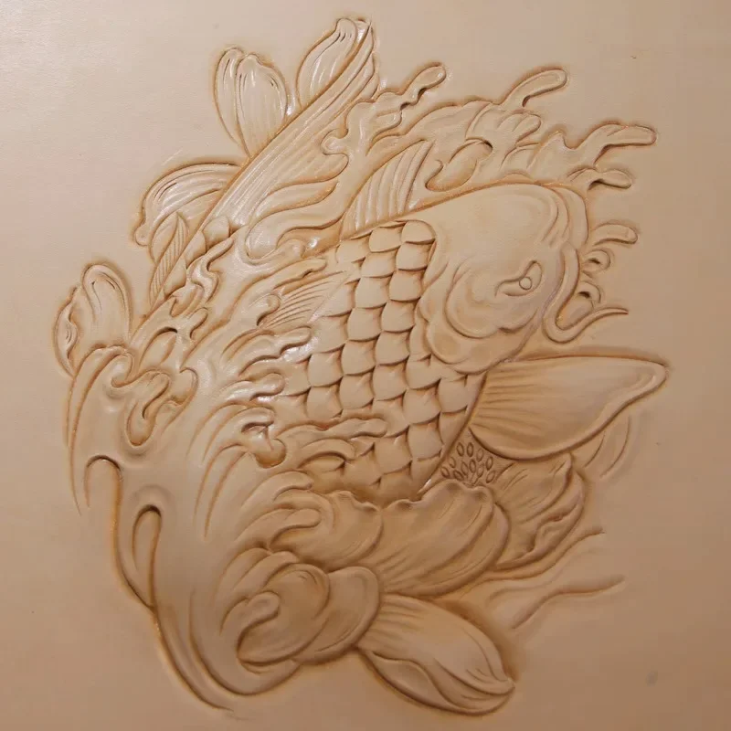 Fish Scale Pattern Fishskin Dragon Scale Design Leather Carving Stamp Vegetable Tanned Leather Engraving Printing Puncher