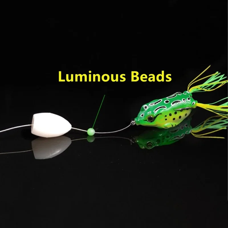 100pcs Oval Soft Rubber Fishing Beads Fishing Lure Luminous Bead Lures  Glowing Balls Sinking Beads For Treble Hook Fish Tackle