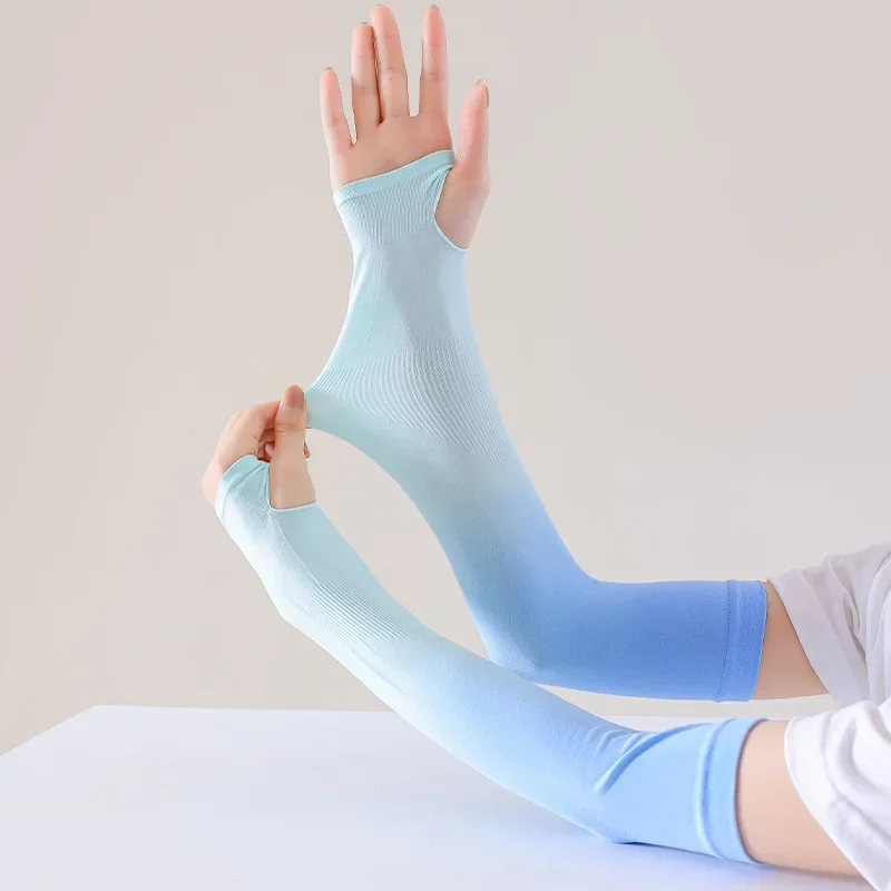 

Ледяной рукав Sunblock рукав для женщин Летняя защита от ультрафиолета ледяной шелк для мужчин и женщин рукав для рук градиент