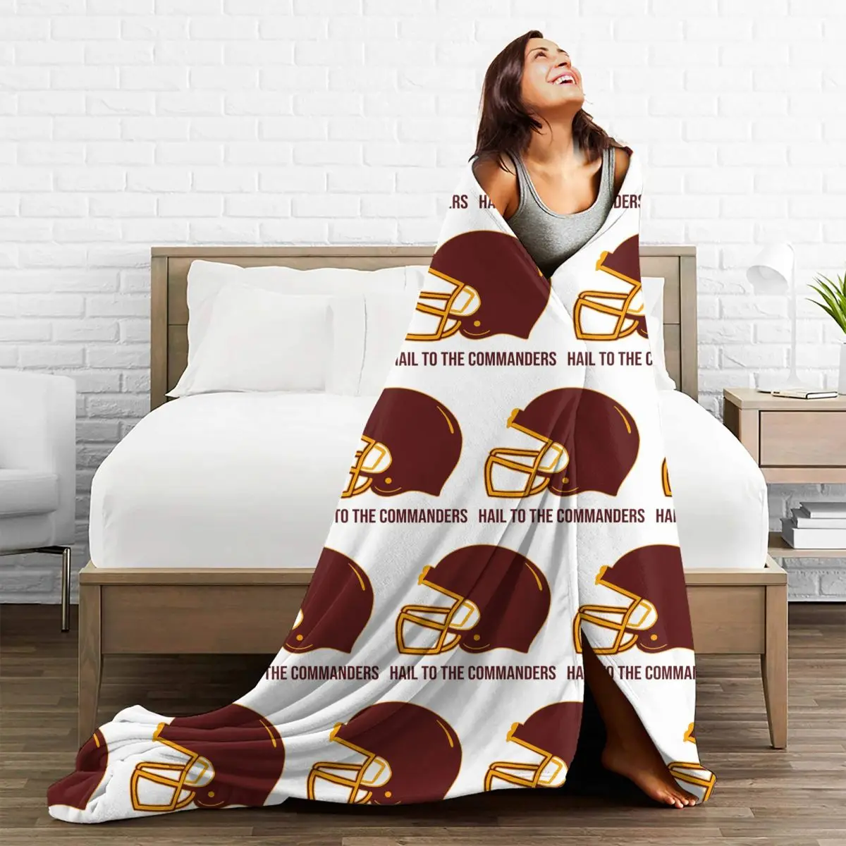 Hail To The Commanders - Washington Commanders Blankets Fleece Throw Blanket Sofa For Couch Bedding Travel Throws Bedspread 5